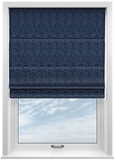 Tiverton, Indigo - Twist&Fit Roman Blind